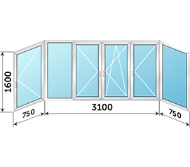Окно на балкон Provedal 4600x1600