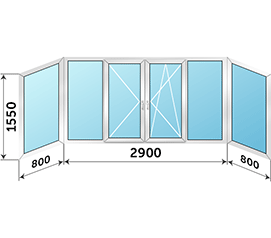 Окно на балкон NEWTEC 4500x1550