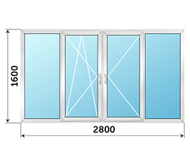 Балконное окно Realit 2800x1600