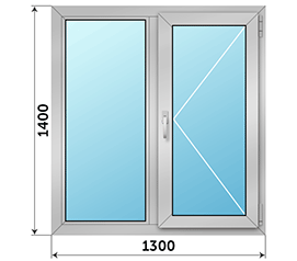 Двухстворчатое окно Realit 1300x1400