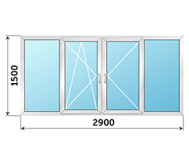 Окно на балкон Provedal 2900x1500