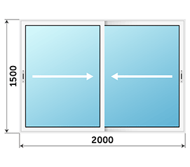 Двухстворчатое окно Alumil 2000x1500