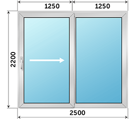 Полуторная дверь остекленная Realit 2500x2200