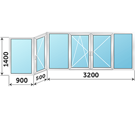 Окно на балкон NEWTEC 4600x1400