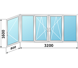 Окно на балкон Provedal 4000x1600