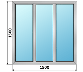 Трехстворчатое окно Realit 1500x1500