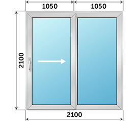 Полуторная дверь остекленная Realit 2100x2100