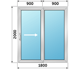 Полуторная дверь остекленная Realit 1800x2000