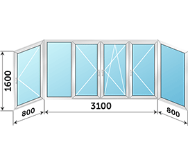 Балконное окно Provedal 4700x1600